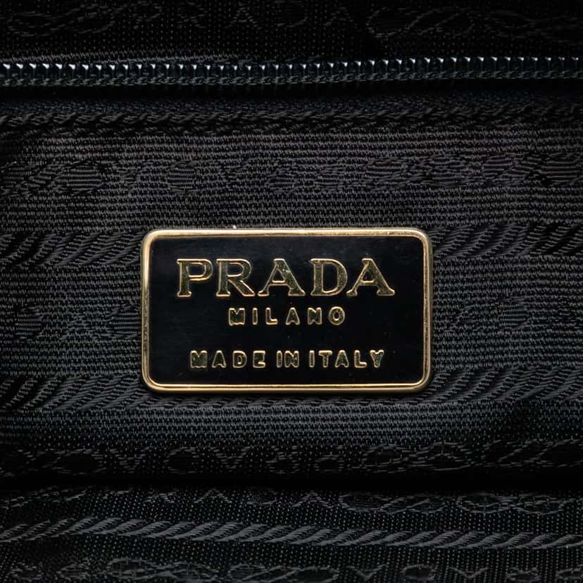 Prada Tessuto Metal Handle Bag Black Very good condition - Box View