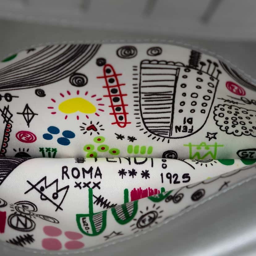 Fendi Metallic Embossed Nappa Logo Chain Clutch Silver Leather Very good condition - Model View