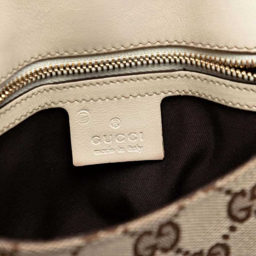 Gucci GG Canvas Horsebit Shoulder Bag Beige Very good condition - Box View