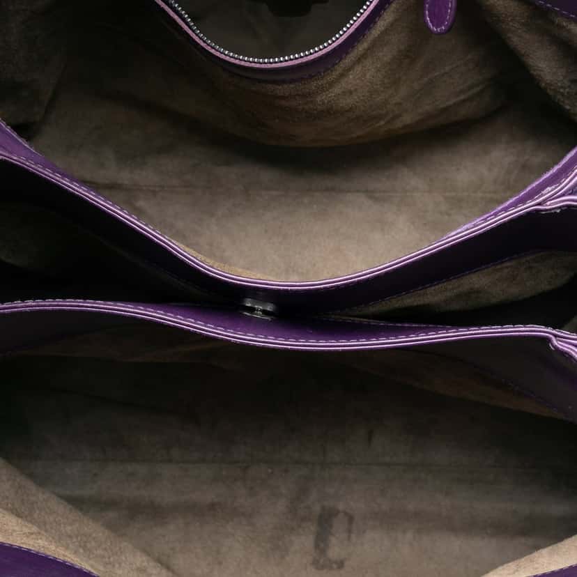 Bottega Veneta Medium Nappa Intrecciato Roma Tote Purple Leather Very good condition - Model View