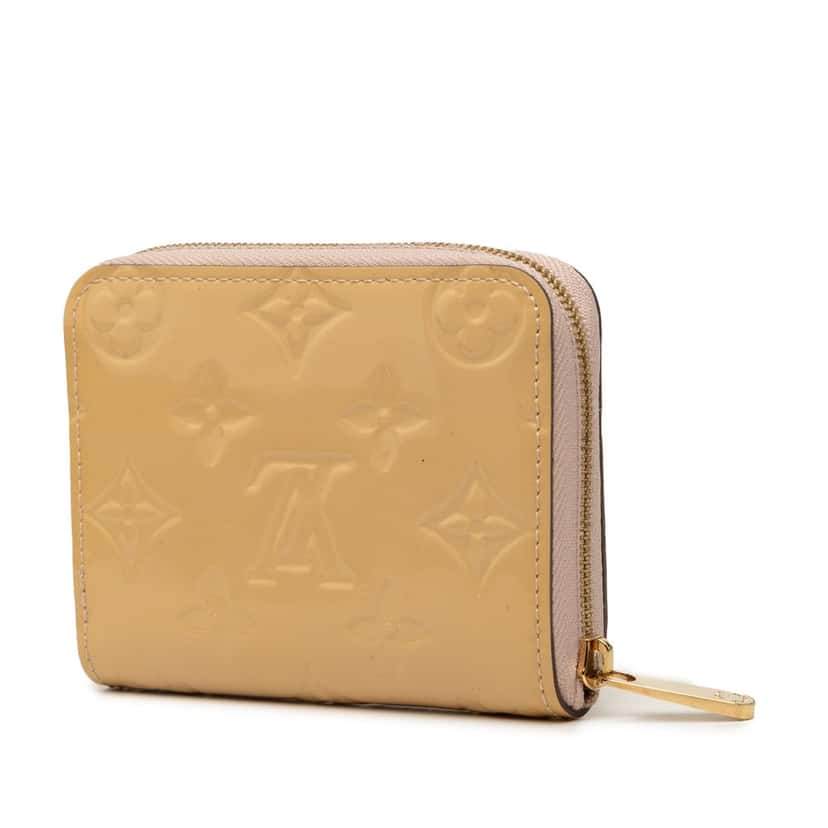 Louis Vuitton Monogram Vernis Zippy Coin Pouch Beige Leather Very good condition - Back View