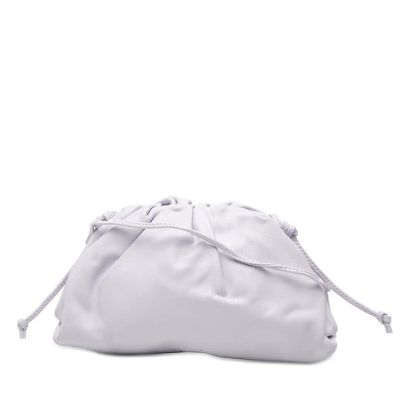 Bottega Veneta Lambskin The Mini Pouch Crossbody Purple Leather Very good condition - Front View