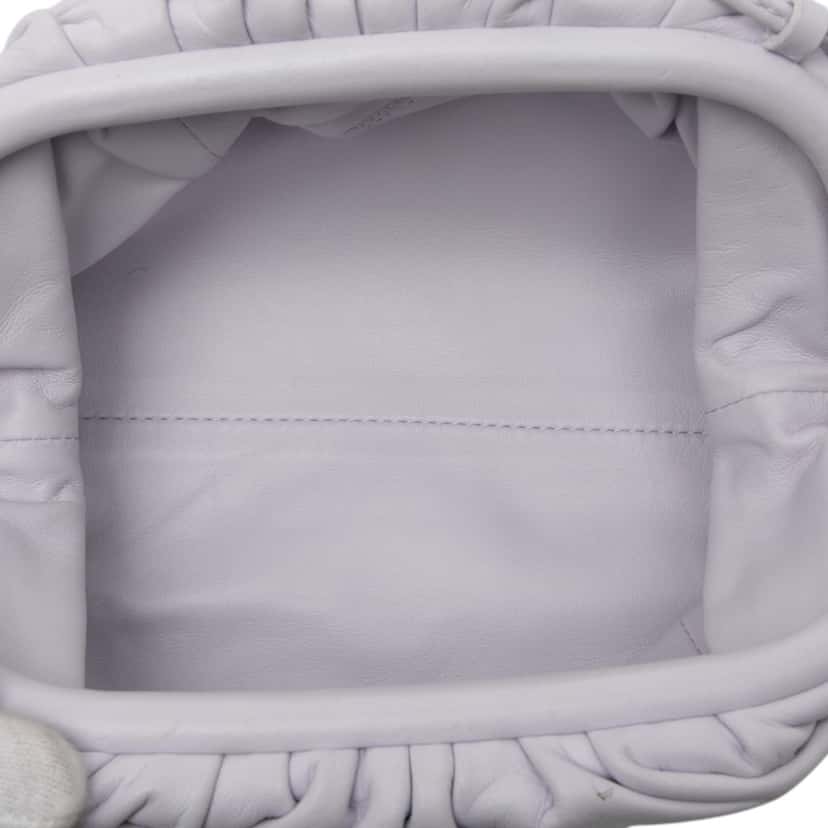 Bottega Veneta Lambskin The Mini Pouch Crossbody Purple Leather Very good condition - Model View