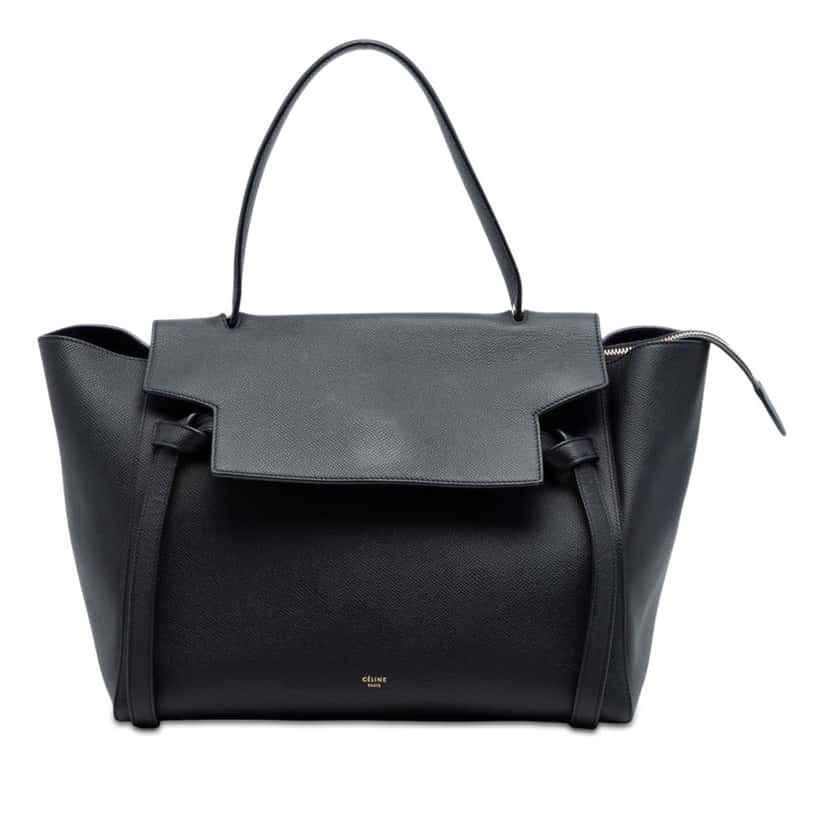 Celine Mini Grained Calfskin Belt Bag Black Leather Very good condition - Front View