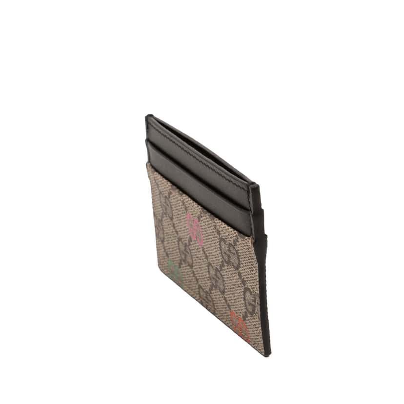 Gucci Multicolor GG Supreme Card Holder Beige Never worn - Back View