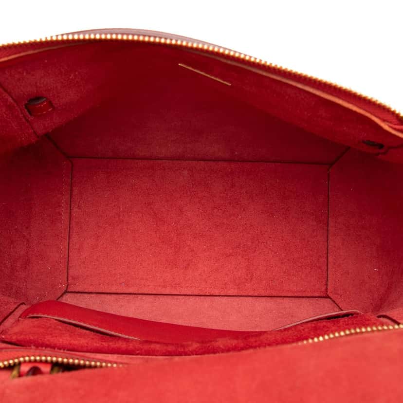 Celine Micro Grained Calfskin Belt Bag Red Leather Very good condition - Model View