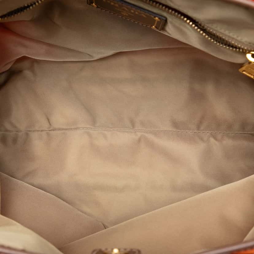 Prada Saffiano Trimmed Tessuto Open Tote Orange Very good condition - Model View