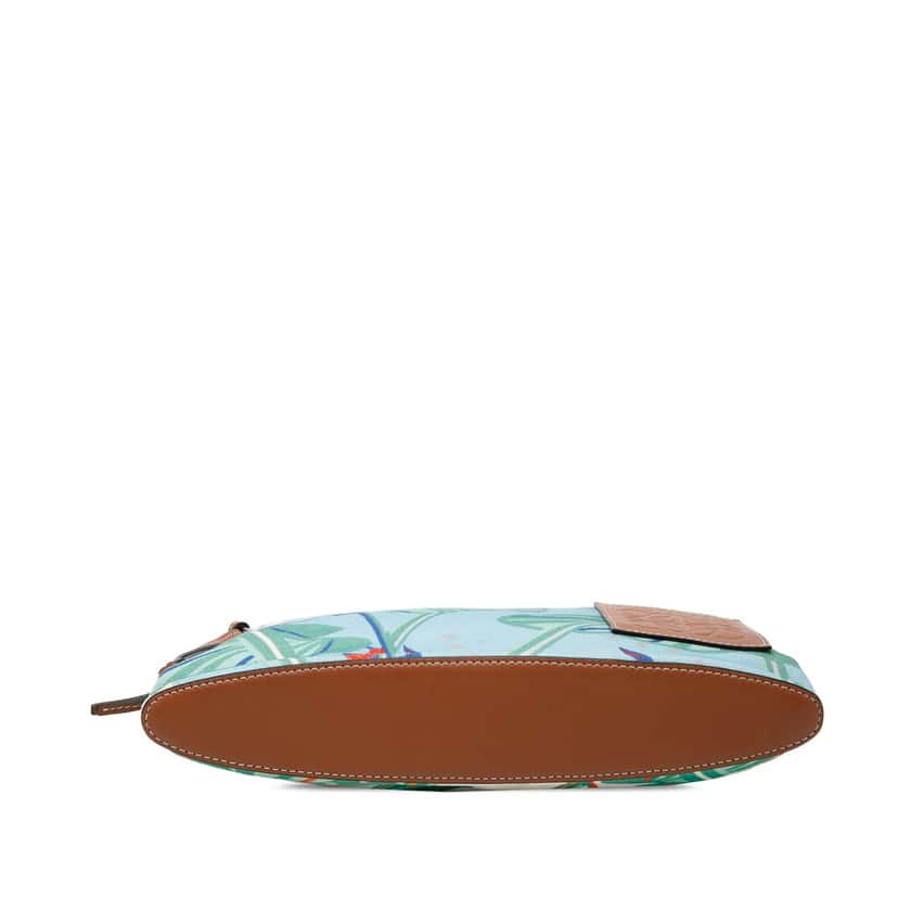 Loewe Paulas Ibiza Canvas Waterlily Print Pouch Blue Very good condition - Inside View