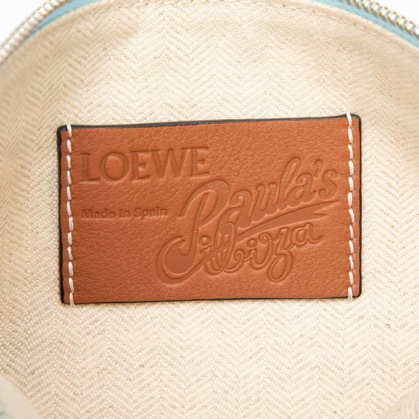 Loewe Paulas Ibiza Canvas Waterlily Print Pouch Blue Very good condition - Box View