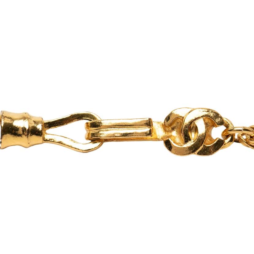 Chanel Gold Plated CC Filigree Pendant Necklace Gold Metal Very good condition - Inside View