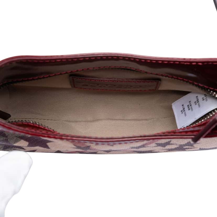 Burberry Mini Supernova Check Coated Canvas Stars Hobo Beige Very good condition - Model View