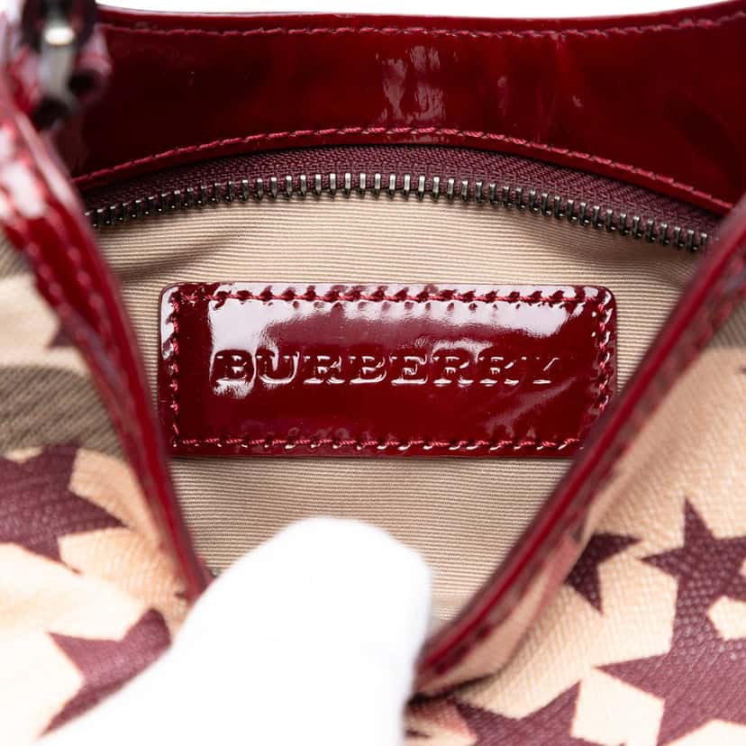 Burberry Mini Supernova Check Coated Canvas Stars Hobo Beige Very good condition - Box View