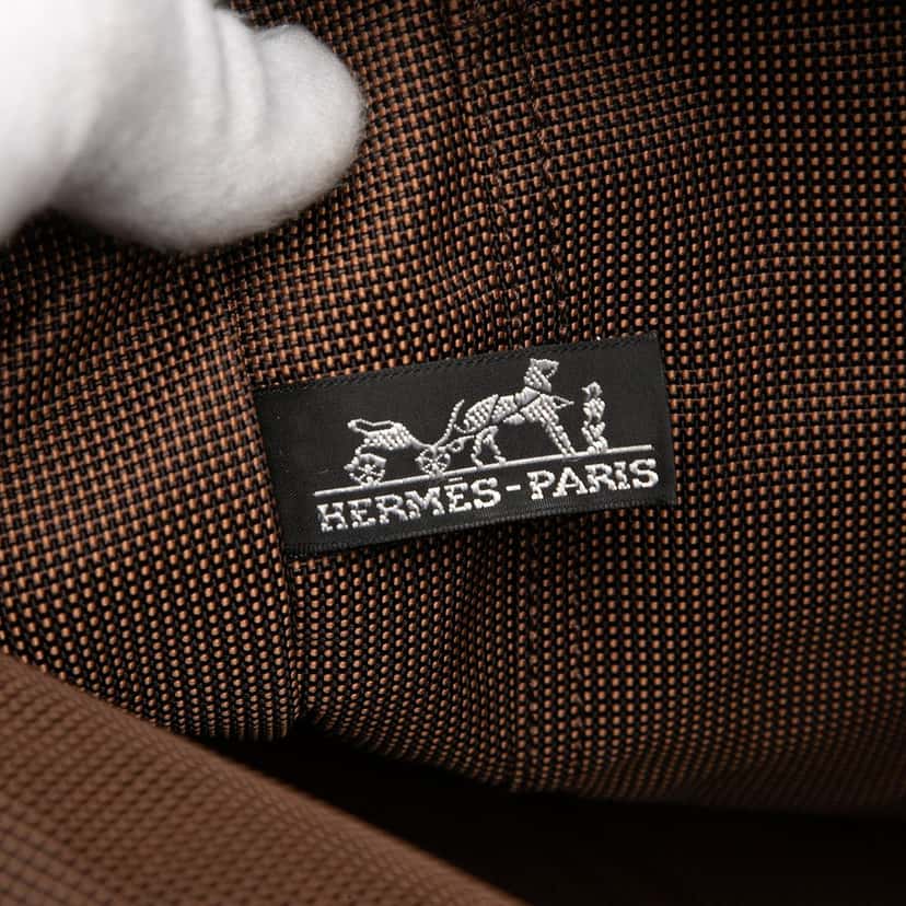 Hermès Canvas Herline Backpack MM Brown Very good condition - Box View