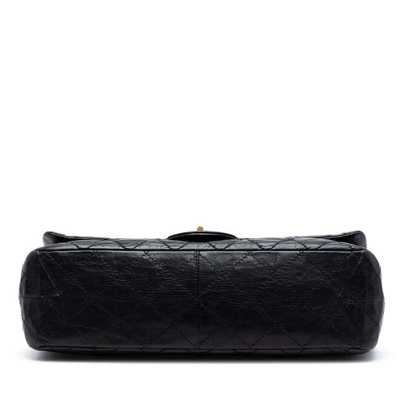 Chanel Quilted Aged Calfskin Reissue 2.55 Double Flap 227 Black Leather Very good condition - Inside View