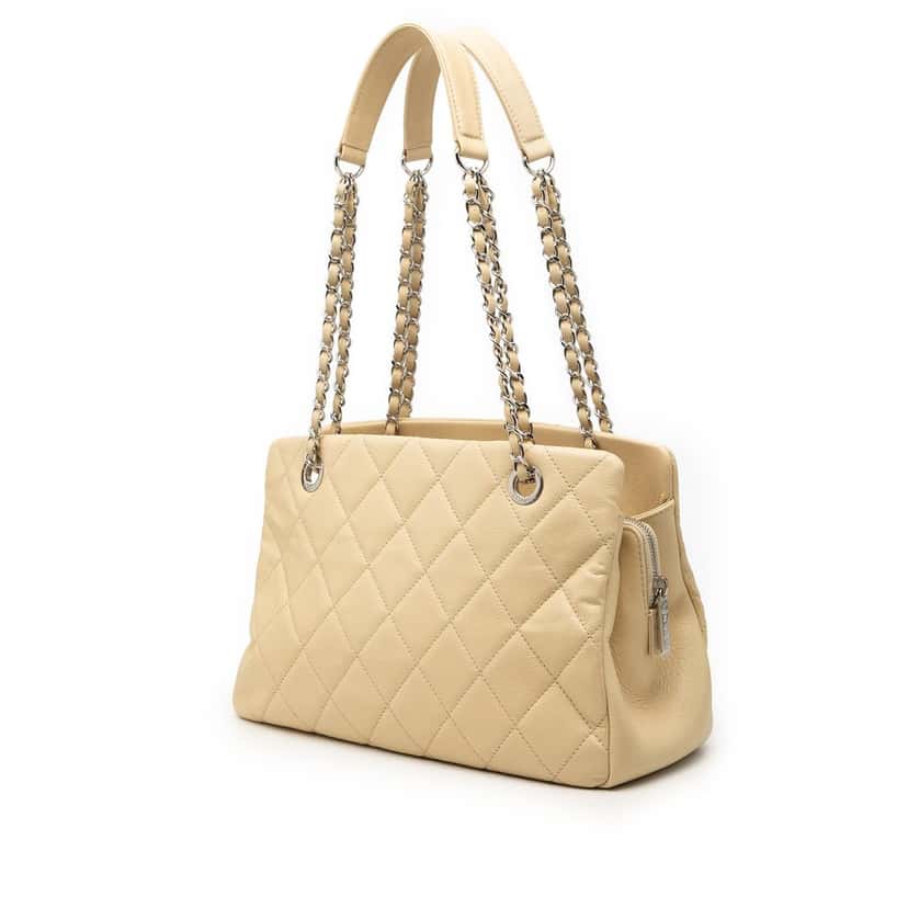 Chanel Petite Caviar Timeless Tote White Leather Very good condition - Back View