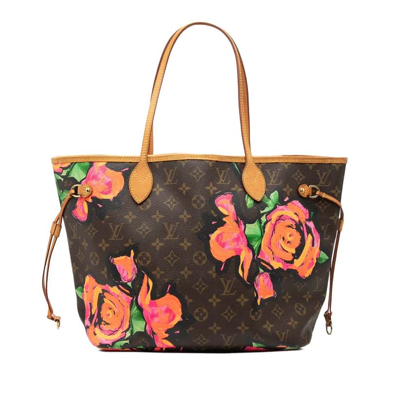Louis Vuitton Monogram Roses Neverfull MM Brown Very good condition - Front View