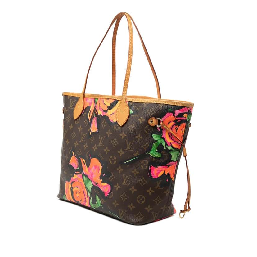 Louis Vuitton Monogram Roses Neverfull MM Brown Very good condition - Back View