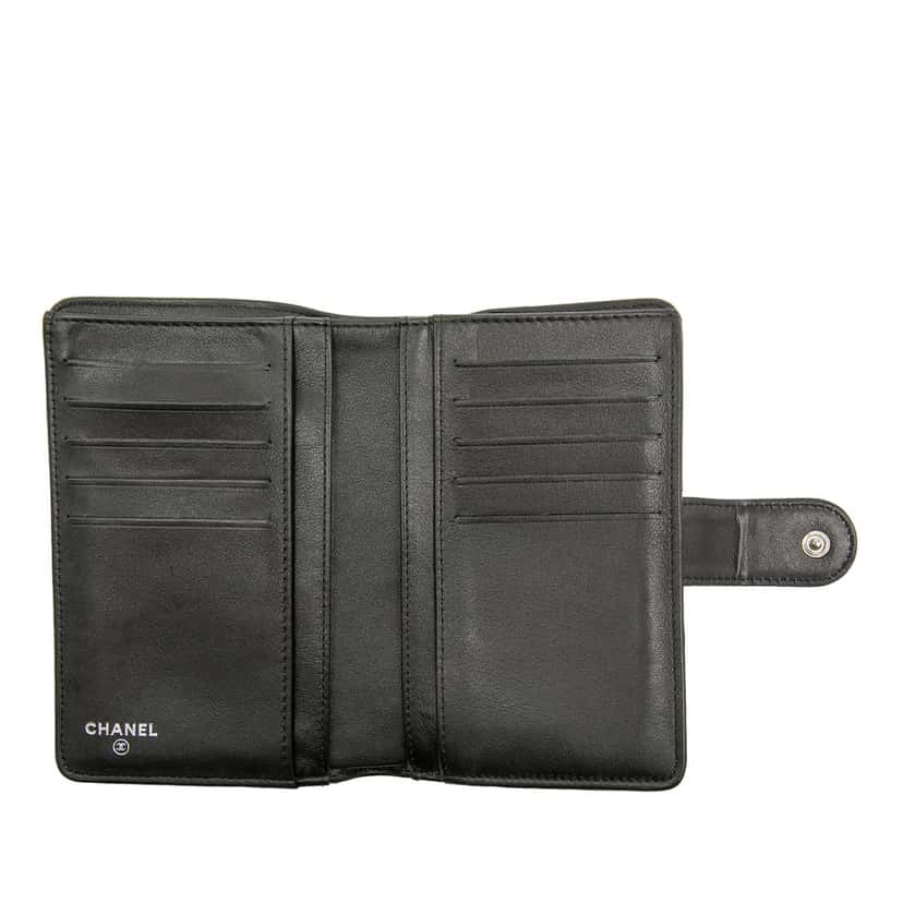 Chanel CC Caviar Bifold Wallet Black Leather Very good condition - Box View