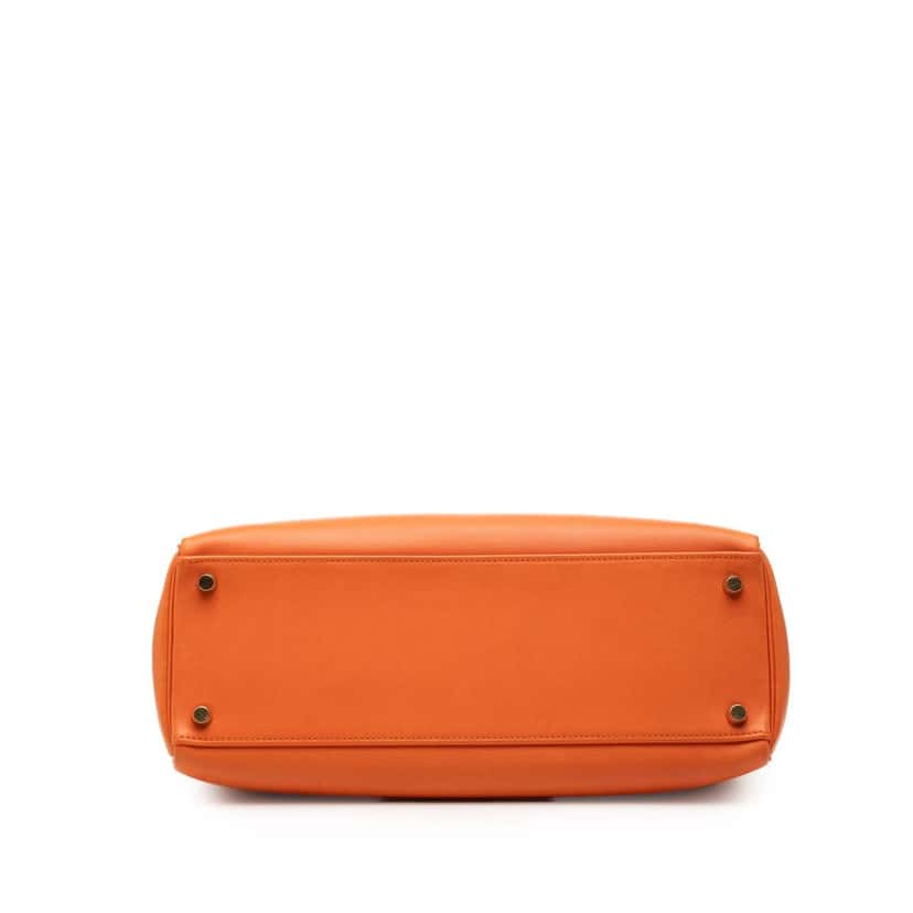 Hermès Gulliver Kelly Retourne 32 Orange Leather Good condition - Inside View