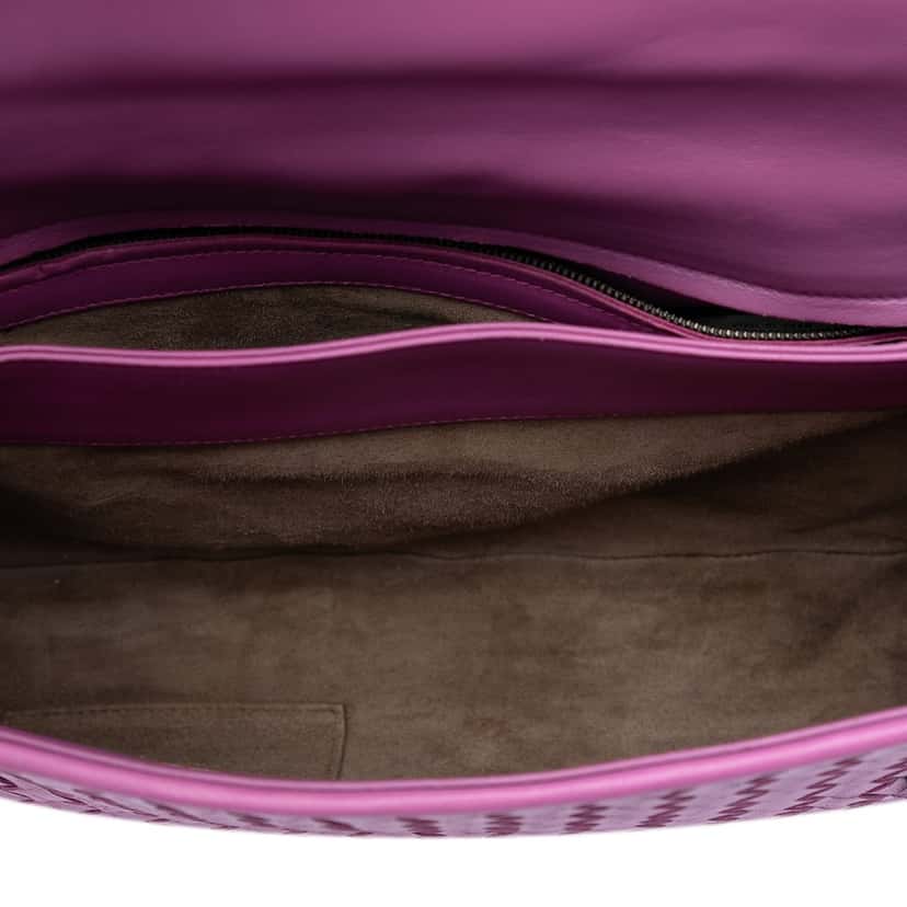 Bottega Veneta Medium Nappa Intrecciato Olimpia Shoulder Bag Purple Leather Very good condition - Model View