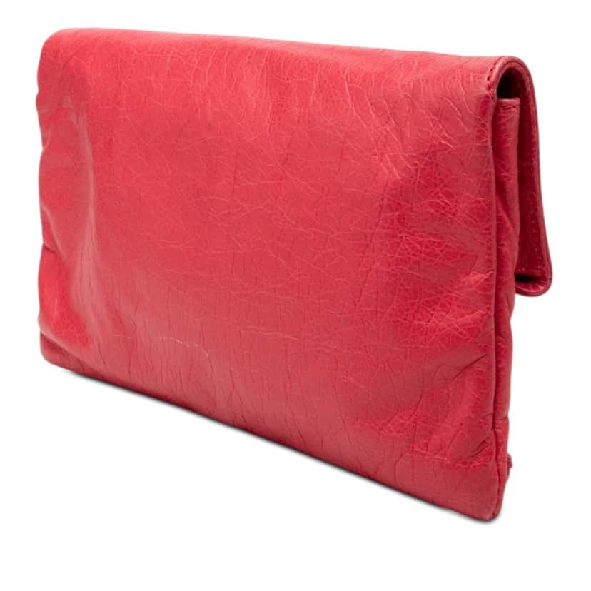 Balenciaga Lambskin Motocross Giant 21 Brogues Envelope Clutch Red Leather Very good condition - Back View