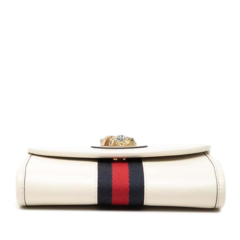 Gucci Mini Calfskin Rajah Web Chain Crossbody White Leather Very good condition - Inside View