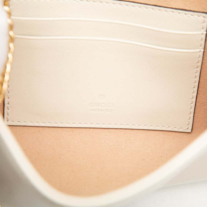 Gucci Mini Calfskin Rajah Web Chain Crossbody White Leather Very good condition - Box View