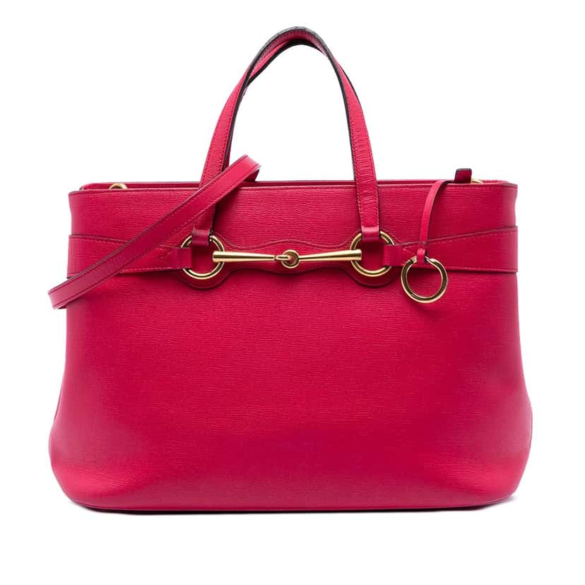 Gucci Leather Bright Bit Satchel Pink Leather Very good condition - Front View