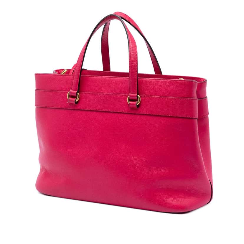 Gucci Leather Bright Bit Satchel Pink Leather Very good condition - Back View