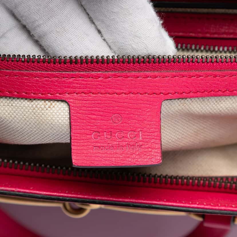 Gucci Leather Bright Bit Satchel Pink Leather Very good condition - Box View