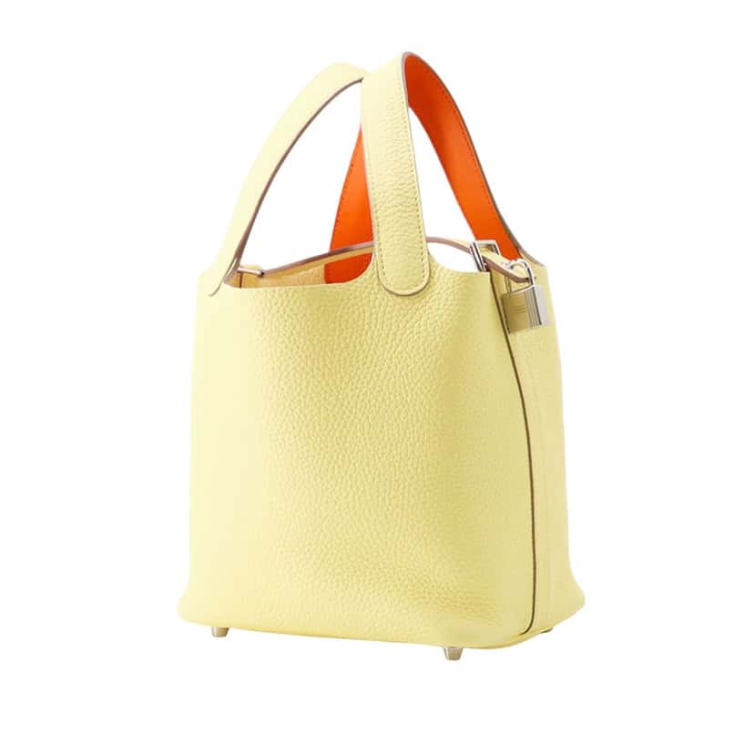 Hermès Clemence Picotin Lock 18 Yellow Leather Very good condition - Back View