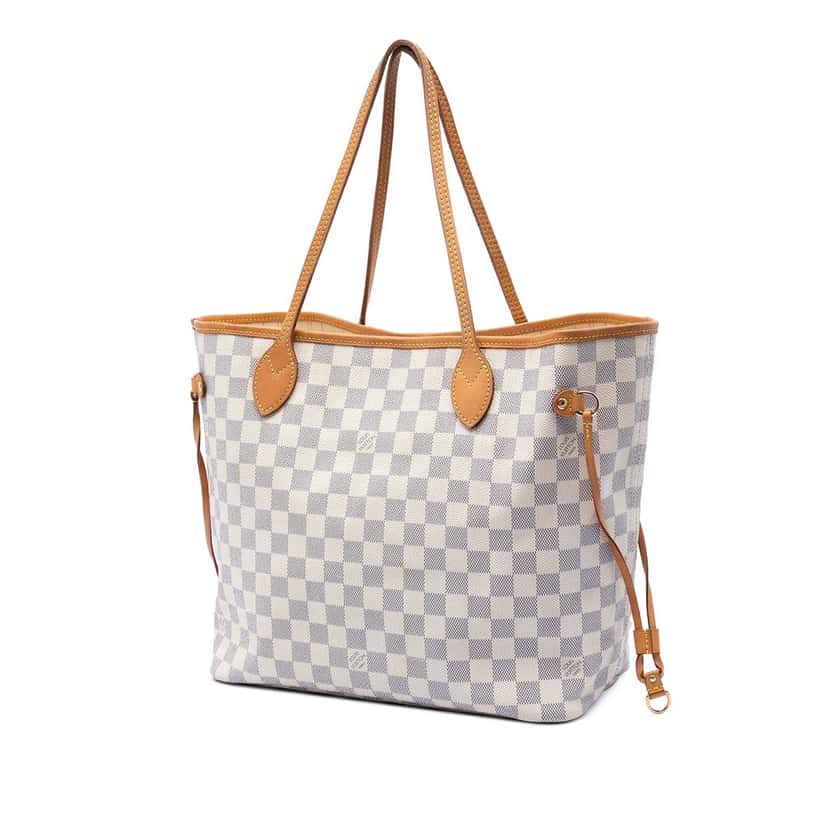 Louis Vuitton Damier Azur Neverfull MM White Very good condition - Back View