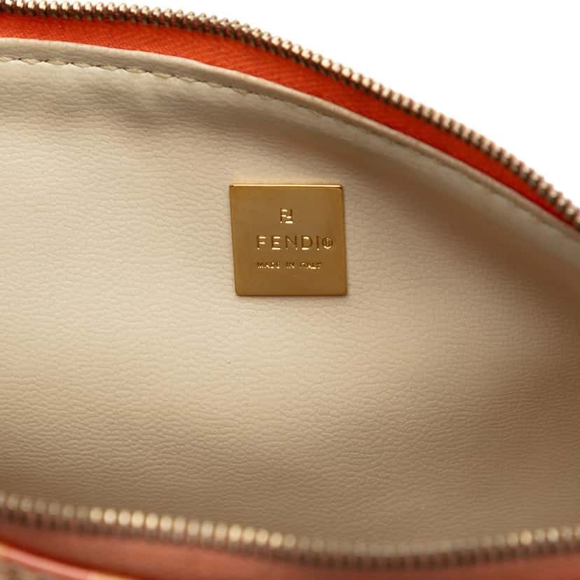 Fendi Zucchino Crystal Pochette Orange Very good condition - Box View