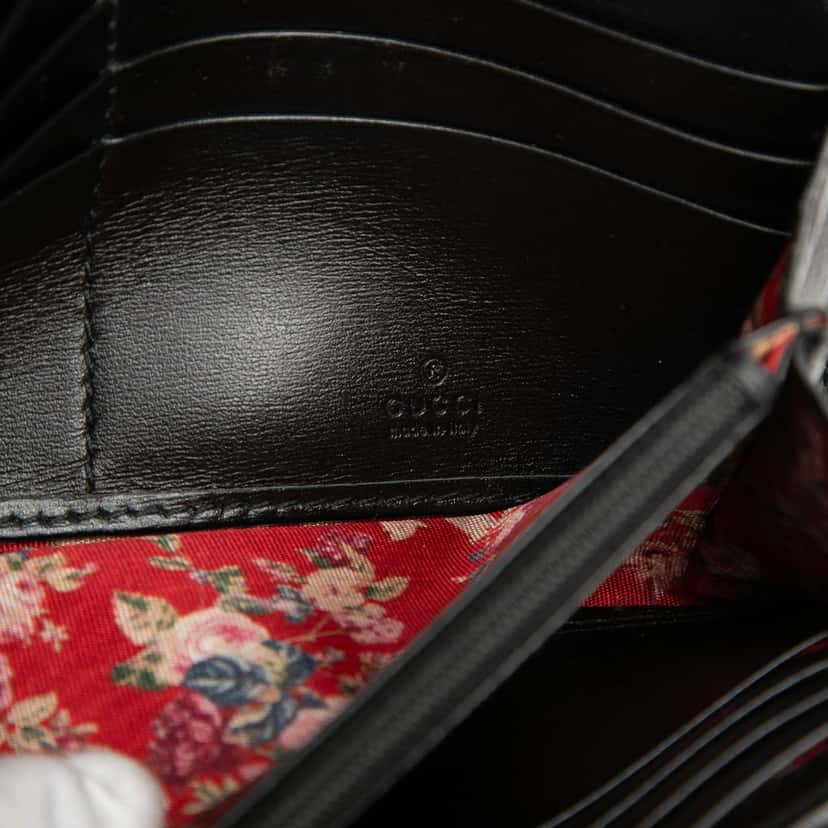 Gucci GG Marmont Web Quilted Leather Long Wallet Black Leather Very good condition - Box View