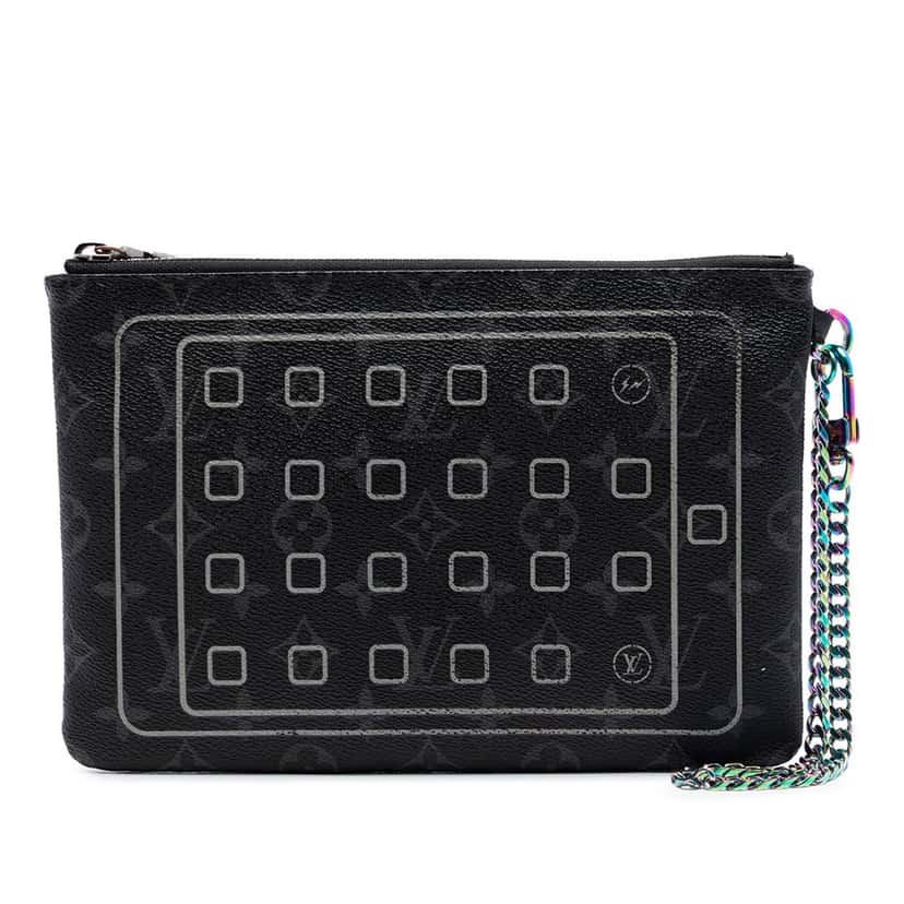 Louis Vuitton Monogram Eclipse Flash Fragment iPad Case Black Very good condition - Front View