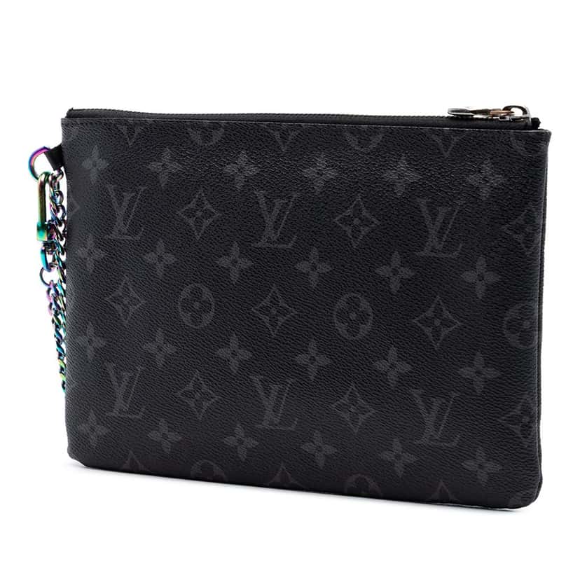 Louis Vuitton Monogram Eclipse Flash Fragment iPad Case Black Very good condition - Back View