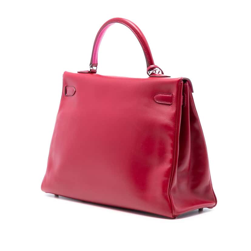 Hermès Box Calf Verso Kelly II Retourne 35 Red Leather Never worn, with tag - Back View