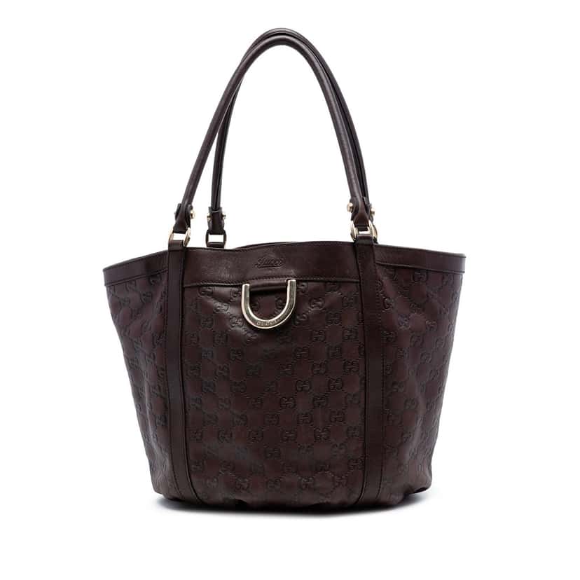 Gucci Guccissima Abbey D Ring Tote Brown Leather Very good condition - Front View