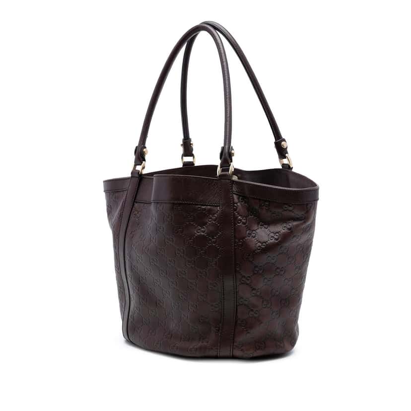 Gucci Guccissima Abbey D Ring Tote Brown Leather Very good condition - Back View