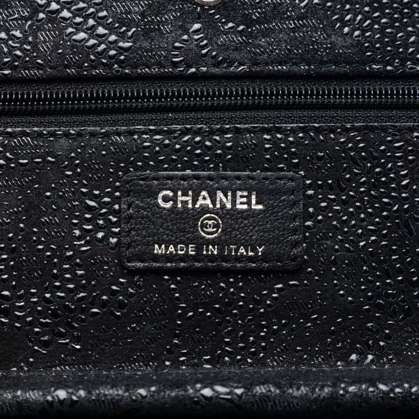 Chanel CC Lace Overlay Goatskin Wallet On Chain Black Leather Very good condition - Box View