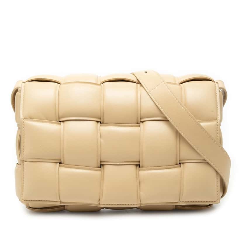 Bottega Veneta Nappa Intrecciato Padded Cassette Crossbody Brown Leather Very good condition - Front View