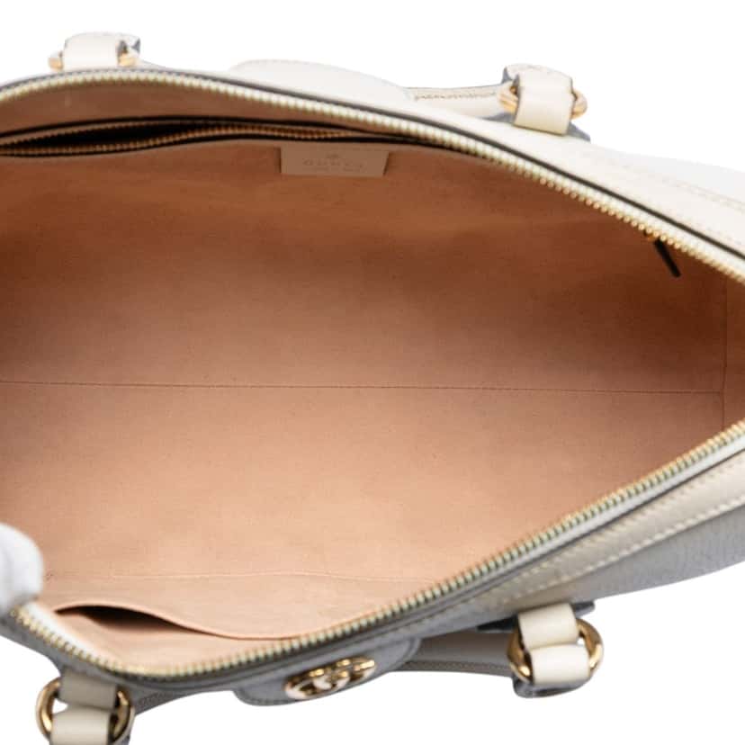 Gucci Medium Calfskin Web Ophidia Top Handle Bag Beige Leather Very good condition - Model View