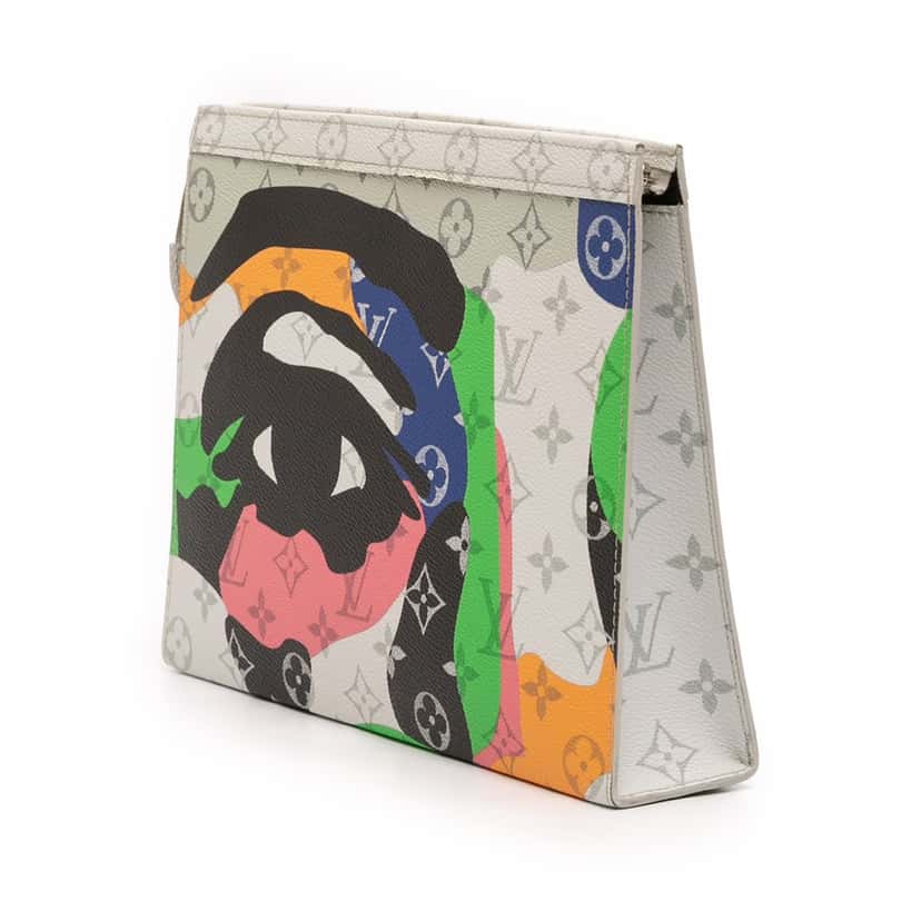 Louis Vuitton Monogram KidSuper Pochette Voyage MM White Very good condition - Back View
