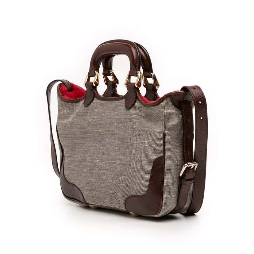 Fendi Embroidered Canvas Squirrel Satchel Other Very good condition - Back View