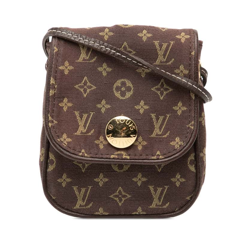 Louis Vuitton Monogram Mini Lin Pochette Cancun Brown Very good condition - Front View