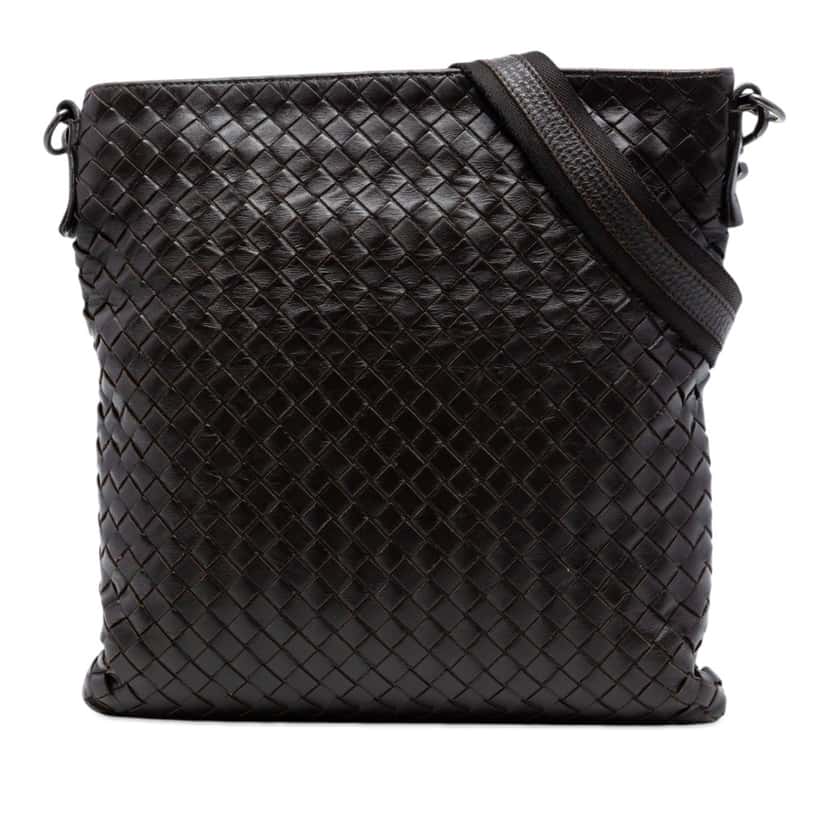 Bottega Veneta Nappa Intrecciato VN Crossbody Brown Leather Very good condition - Front View