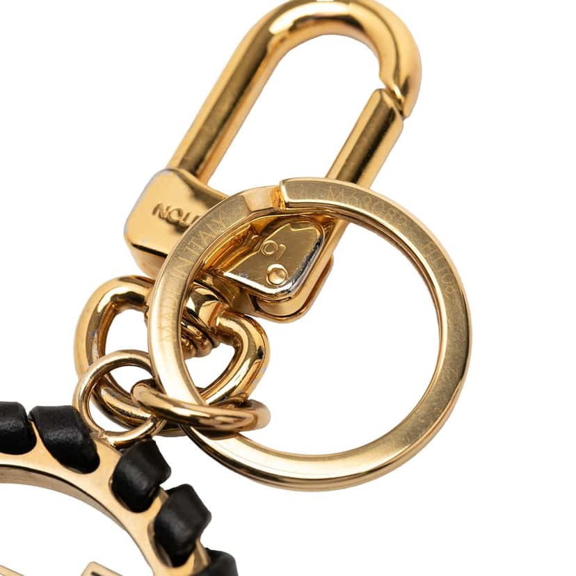 Louis Vuitton Gold Plated Lambskin and Enamel Very Bag Charm and Key Holder Gold Metal Very good condition - Inside View