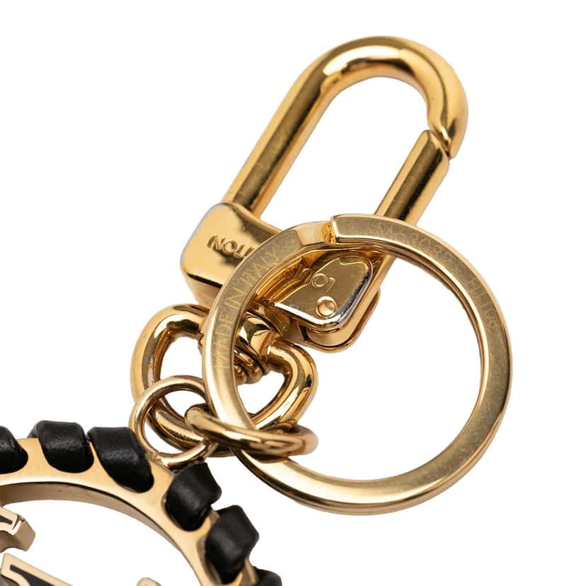 Louis Vuitton Gold Plated Lambskin and Enamel Very Bag Charm and Key Holder Gold Metal Very good condition - Model View