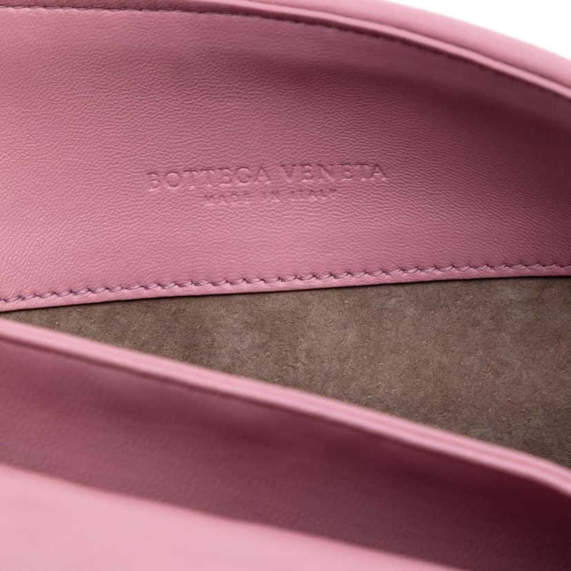 Bottega Veneta Small Nappa Intrecciato Olimpia Shoulder Bag Pink Leather Very good condition - Box View