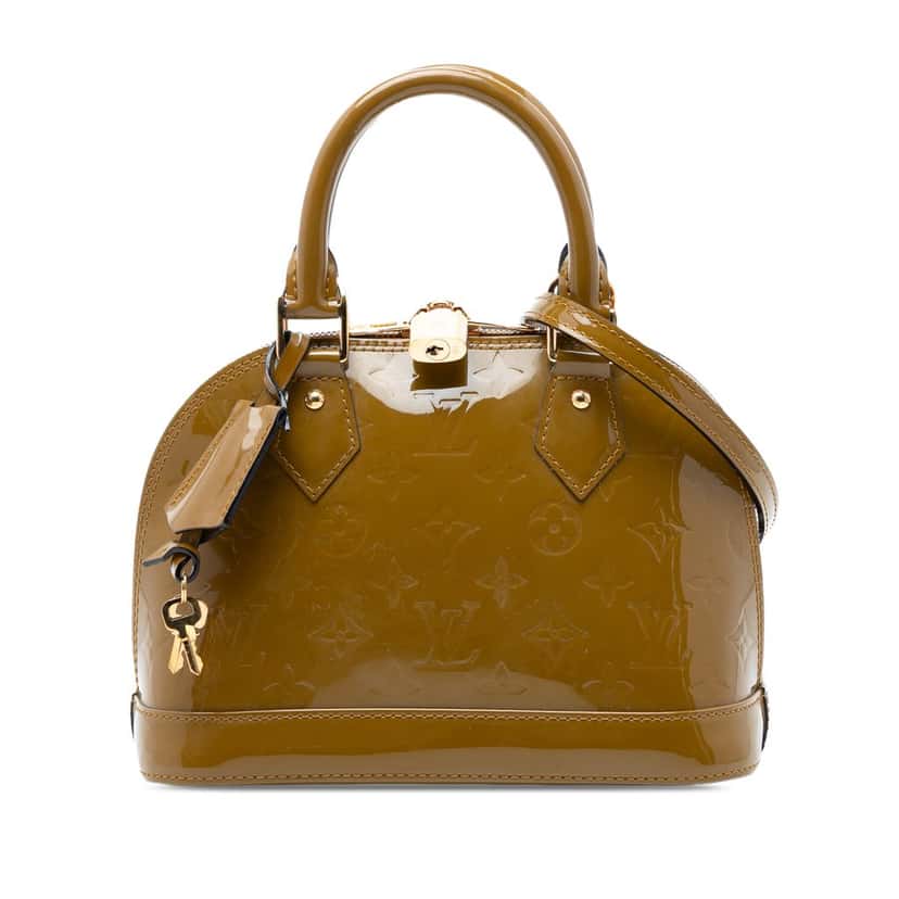 Louis Vuitton Monogram Vernis Alma BB Green Leather Very good condition - Front View